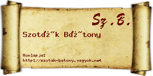Szoták Bátony névjegykártya